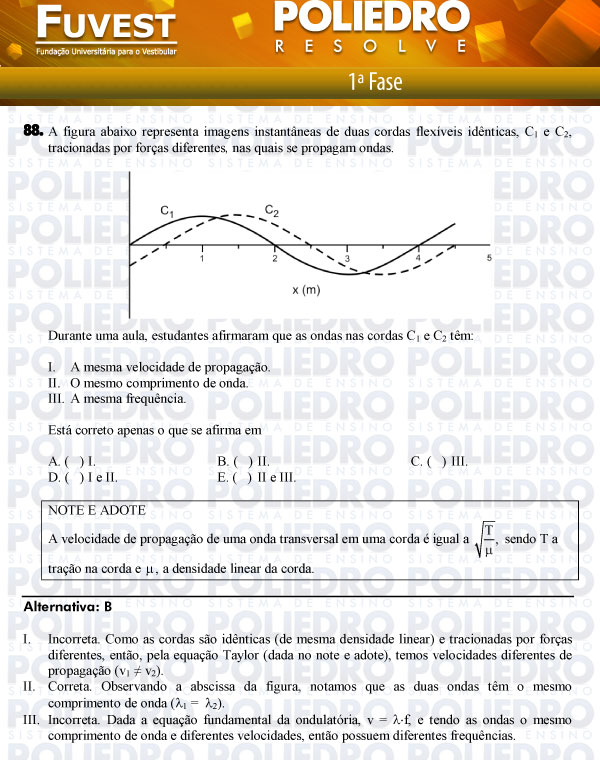 Questão 88 - 1ª Fase - FUVEST 2012