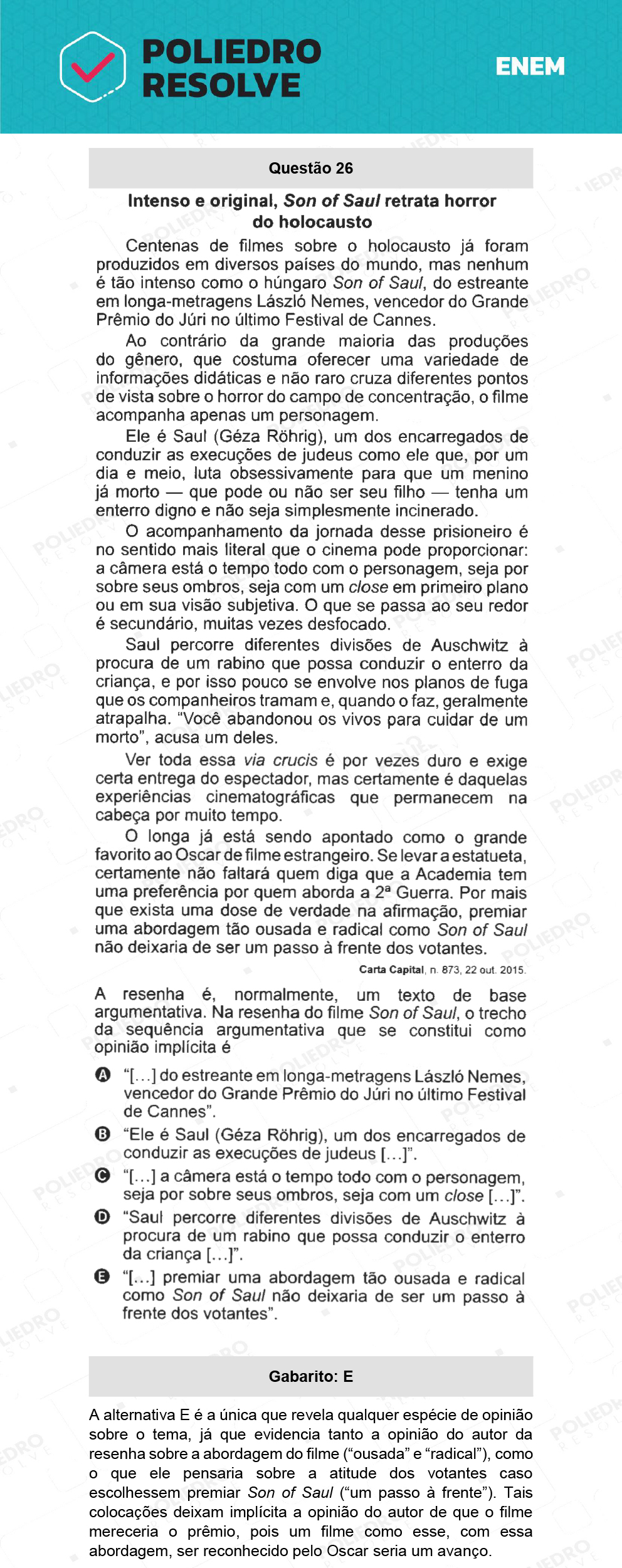 Questão 26 - 1º Dia - Prova Amarela - ENEM 2021