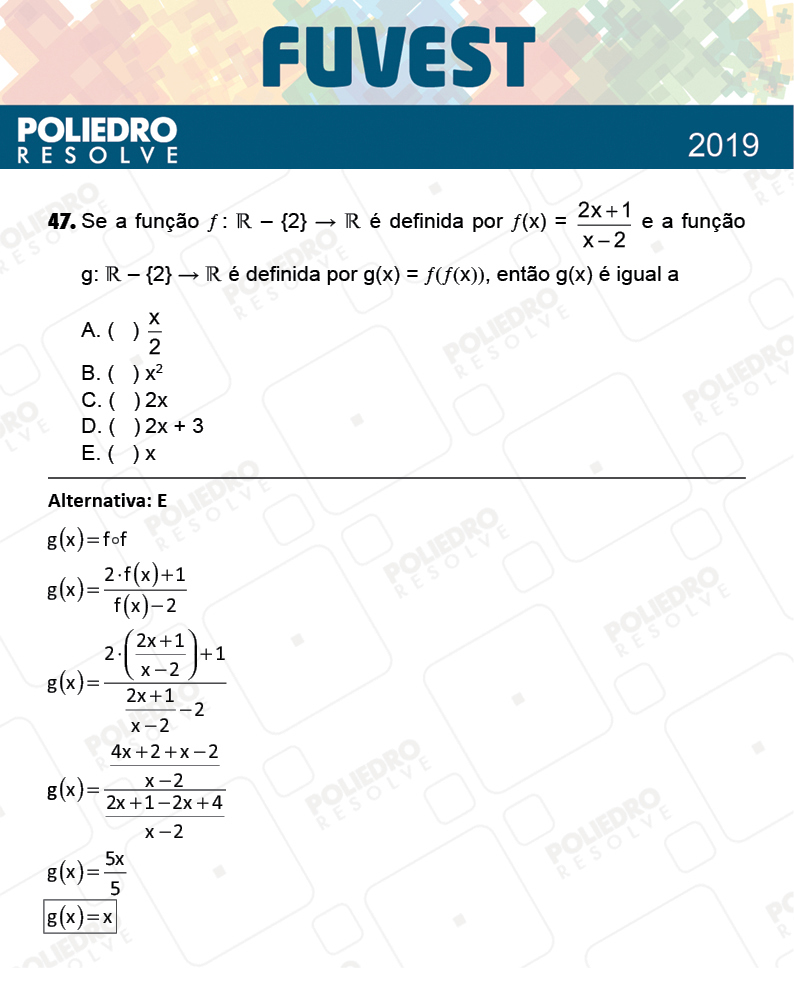 Questão 47 - 1ª Fase - Prova V - FUVEST 2019