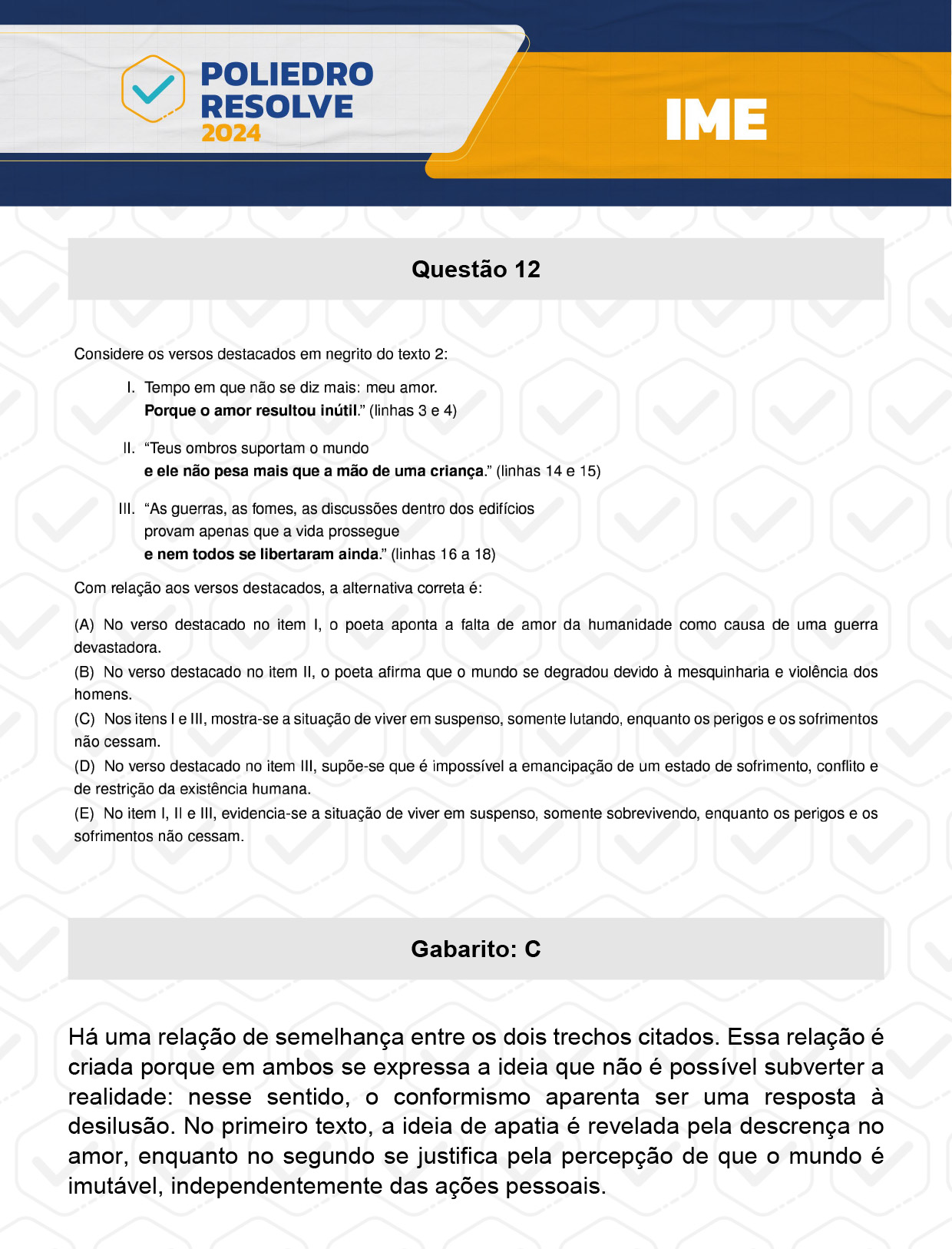 Questão 12 - 2ª Fase - 4º Dia - IME 2024