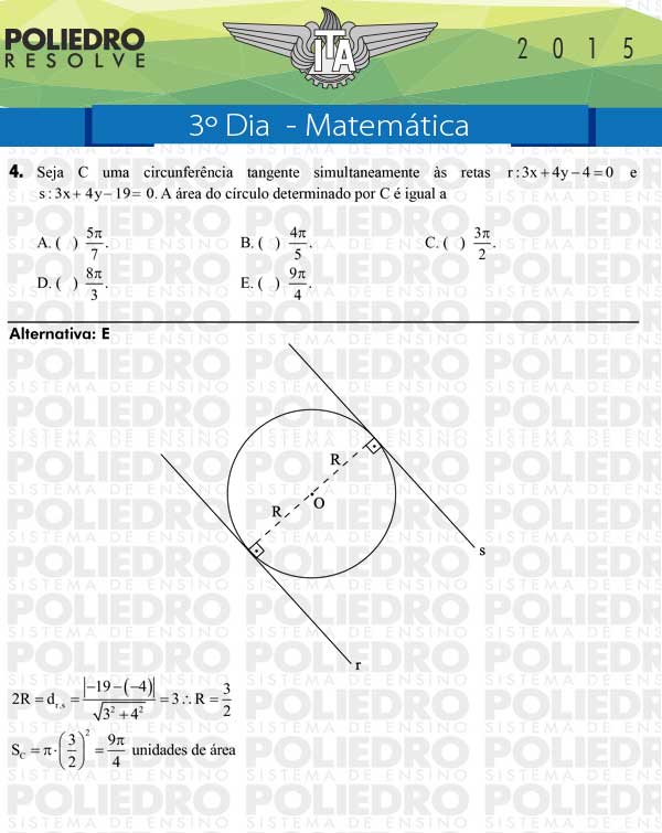 Questão 4 - Matemática - ITA 2015