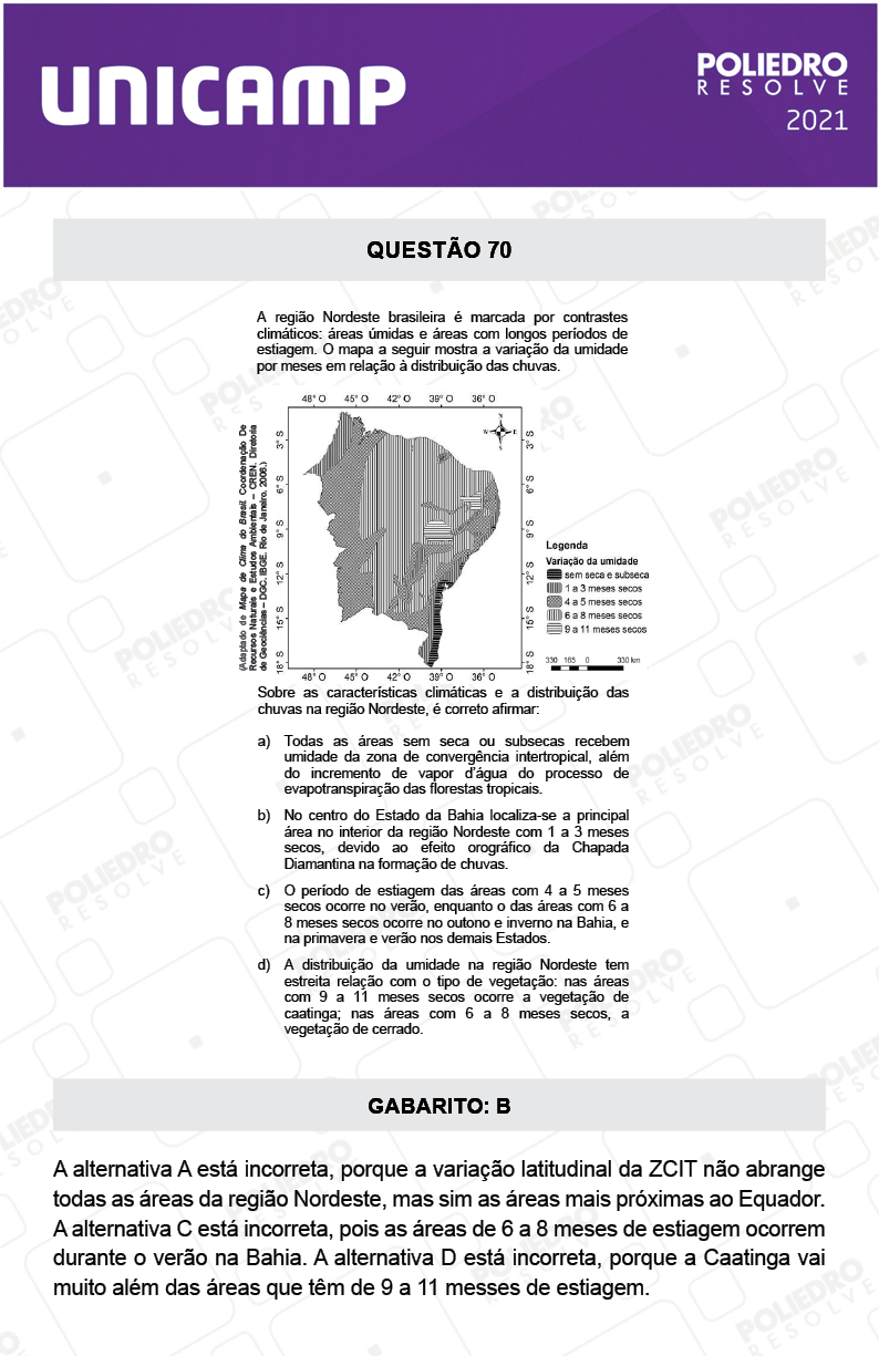 Questão 70 - 1ª Fase - 1º Dia - E e G - UNICAMP 2021