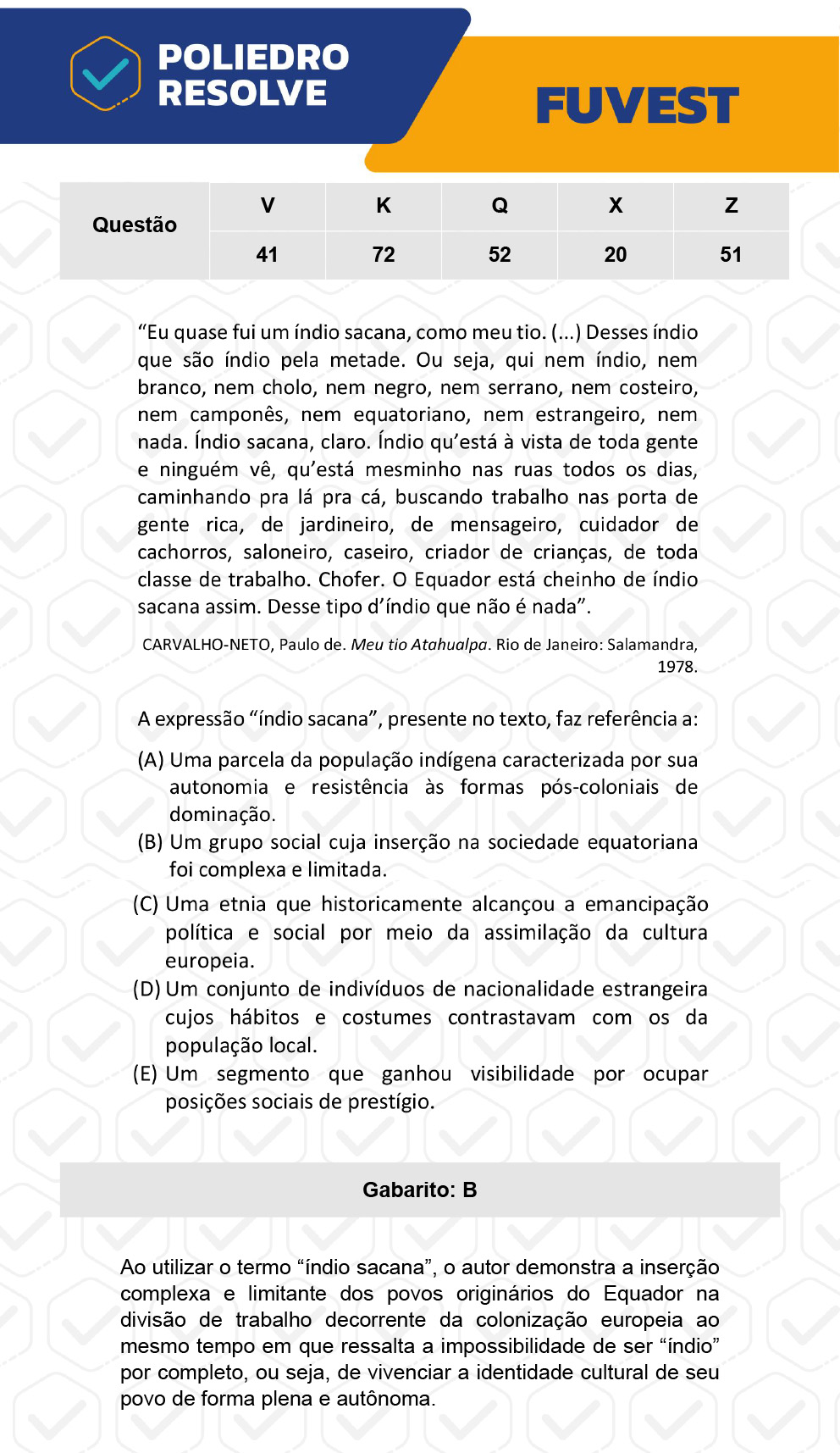 Questão 41 - 1ª Fase - Prova V - FUVEST 2023