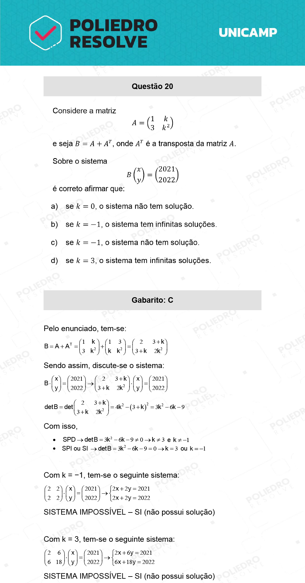 Questão 20 - 1ª Fase - 1º Dia - T e Y - UNICAMP 2022