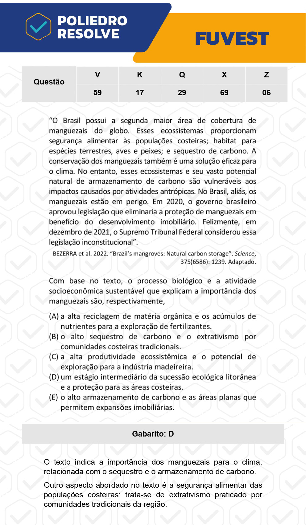 Questão 17 - 1ª Fase - Prova K - FUVEST 2023