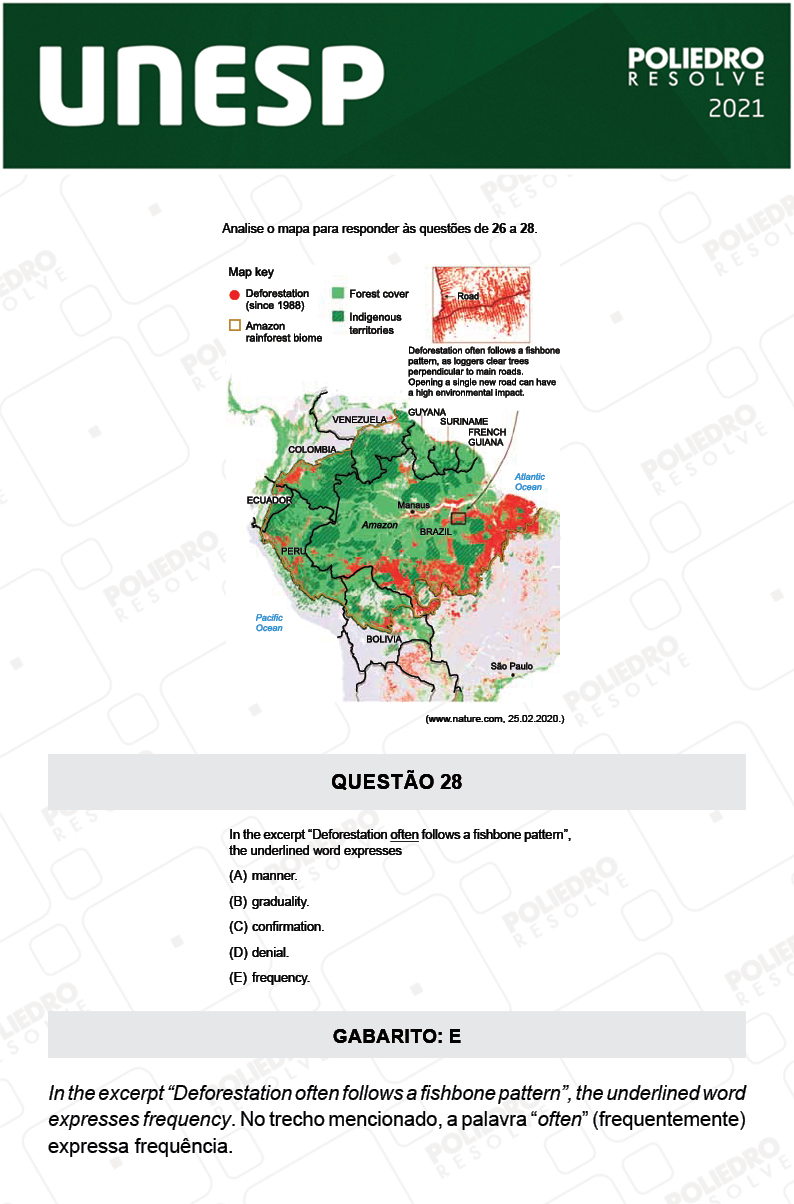 Questão 28 - 1ª Fase - 2º Dia - UNESP 2021