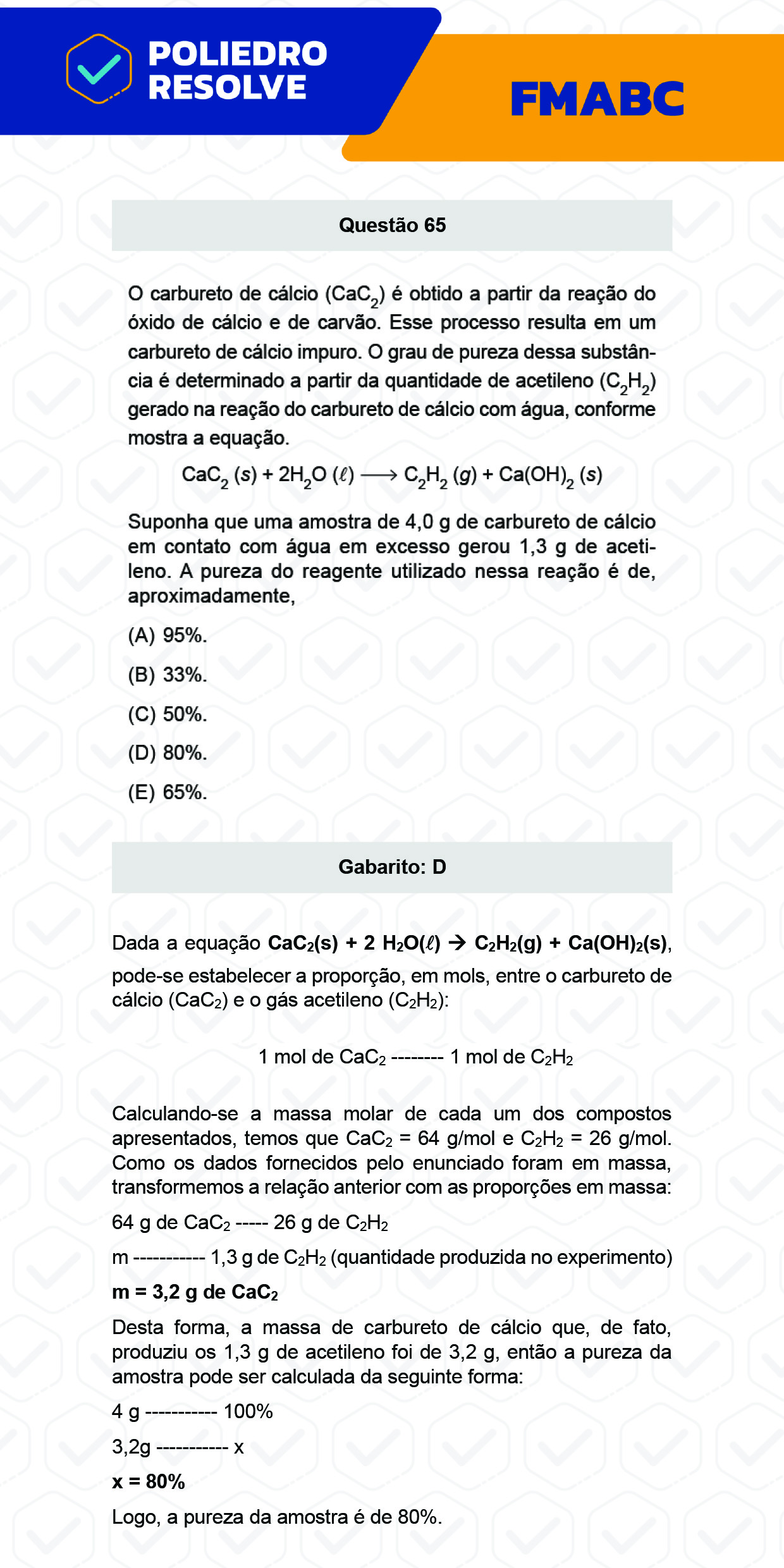 Questão 65 - Fase única - FMABC 2023