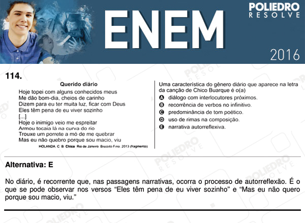 Questão 114 - 2º dia (PROVA CINZA) - ENEM 2016