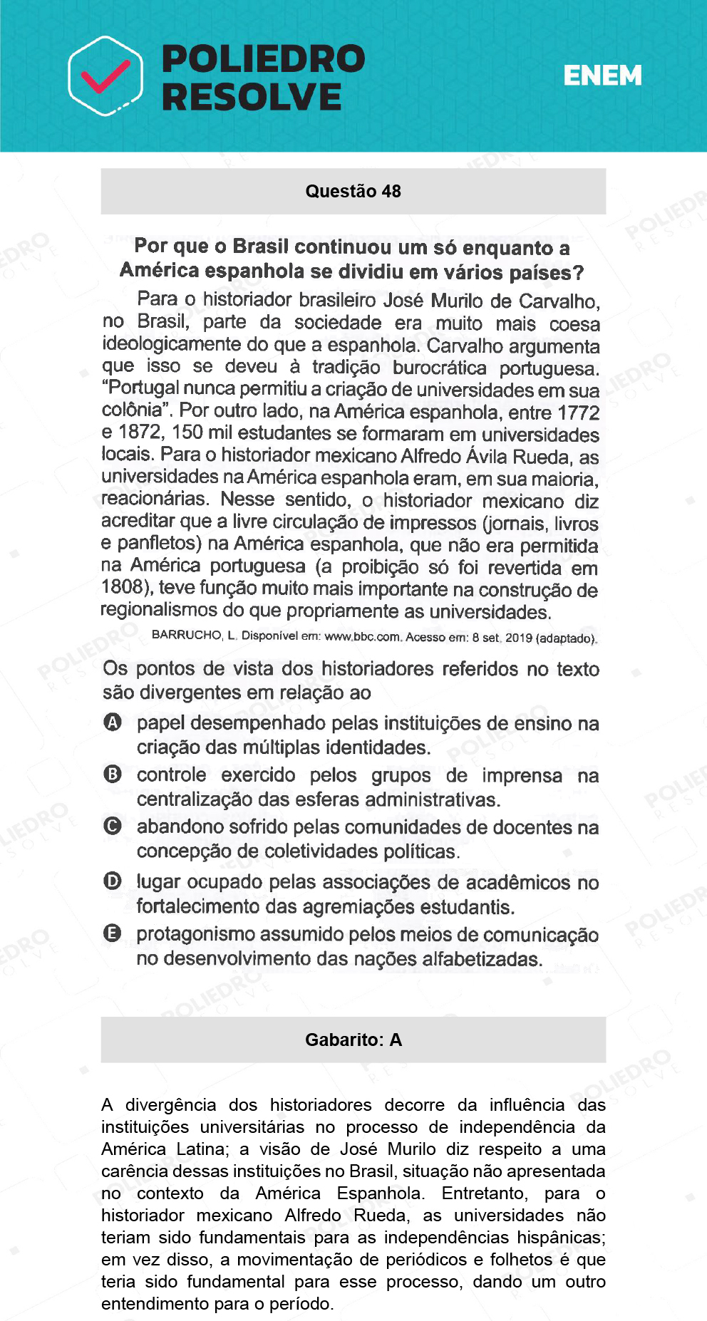 Questão 48 - 1º Dia - Prova Rosa - ENEM 2021