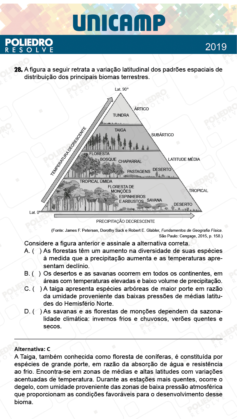 Questão 28 - 1ª Fase - PROVA Q e X - UNICAMP 2019