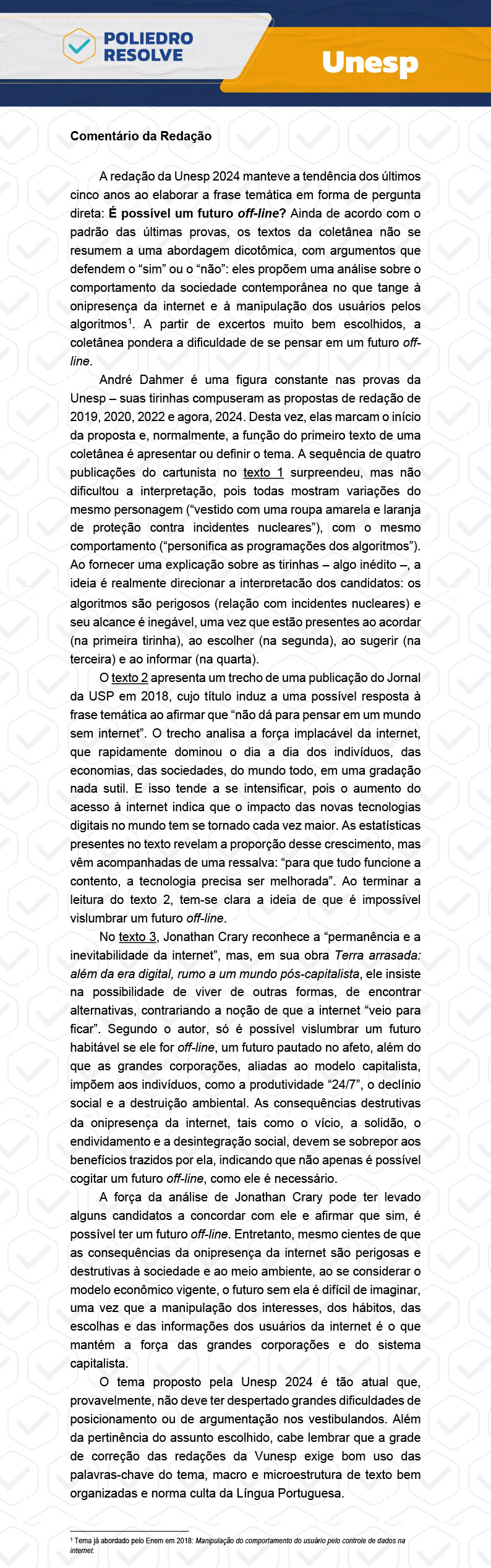 Redação - 2ª Fase - 2º Dia - UNESP 2024