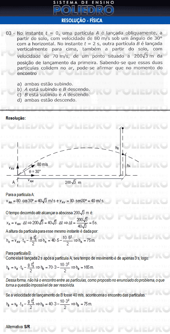 Questão 3 - Física e Português - AFA 2010