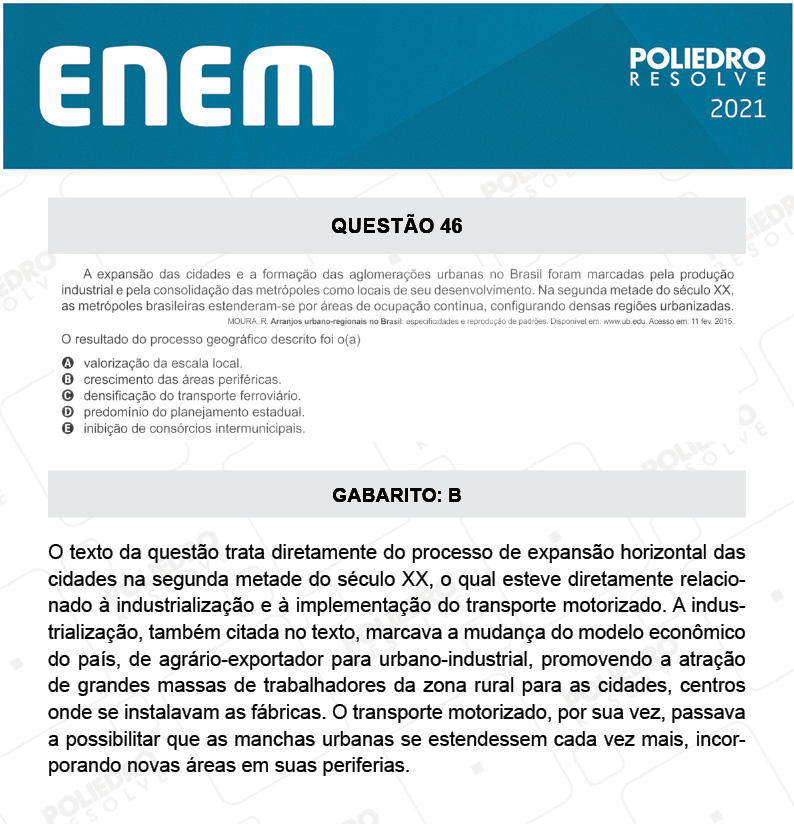 Questão 46 - 1º DIA - Prova Rosa - ENEM 2020