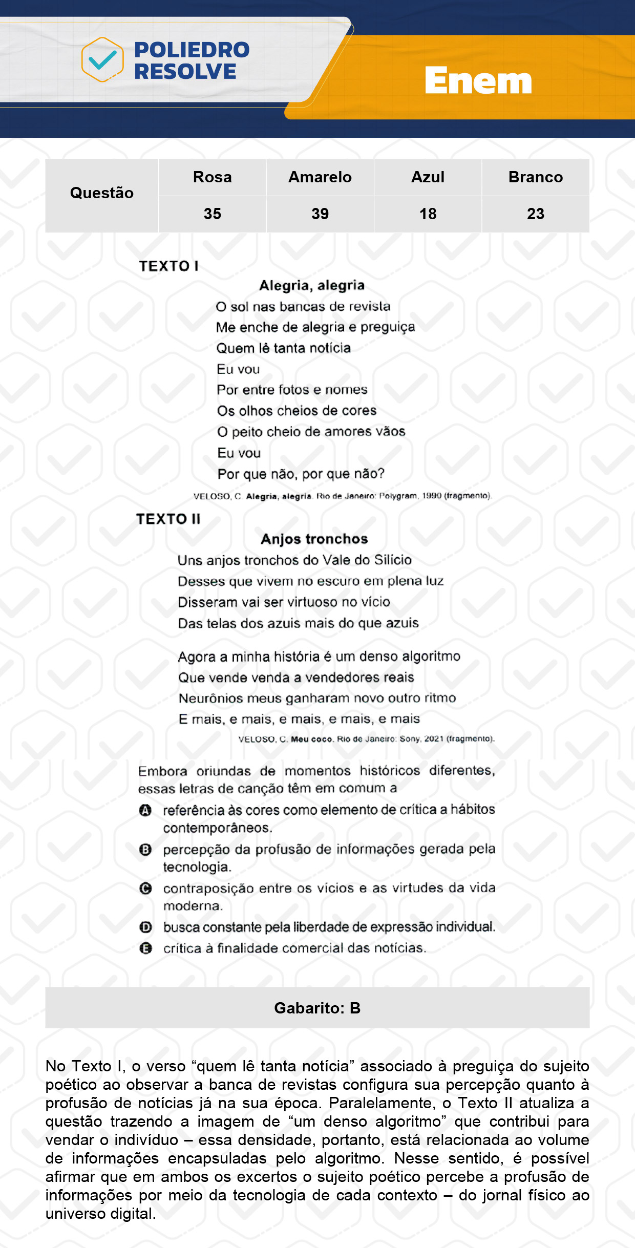 Questão 18 - Dia 1 - Prova Azul - Enem 2023