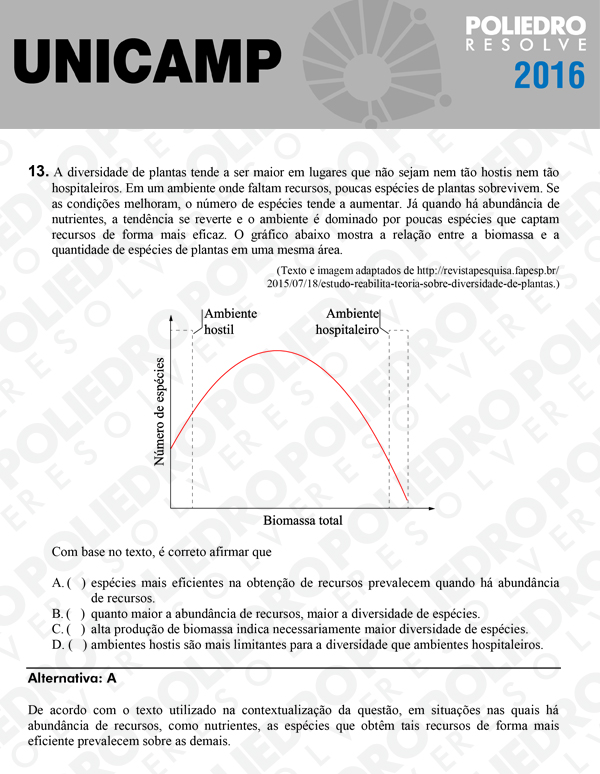 Questão 13 - 1ª Fase - UNICAMP 2016