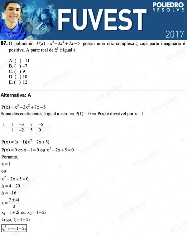 Questão 87 - 1ª Fase - FUVEST 2017