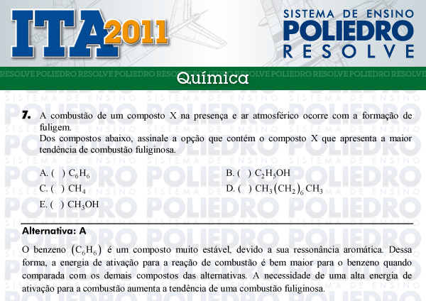 Questão 7 - Química - ITA 2011