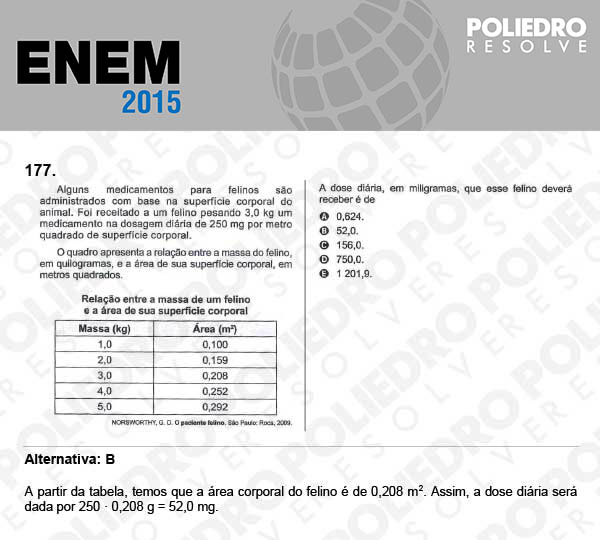 Questão 177 - Domingo (Prova Azul) - ENEM 2015