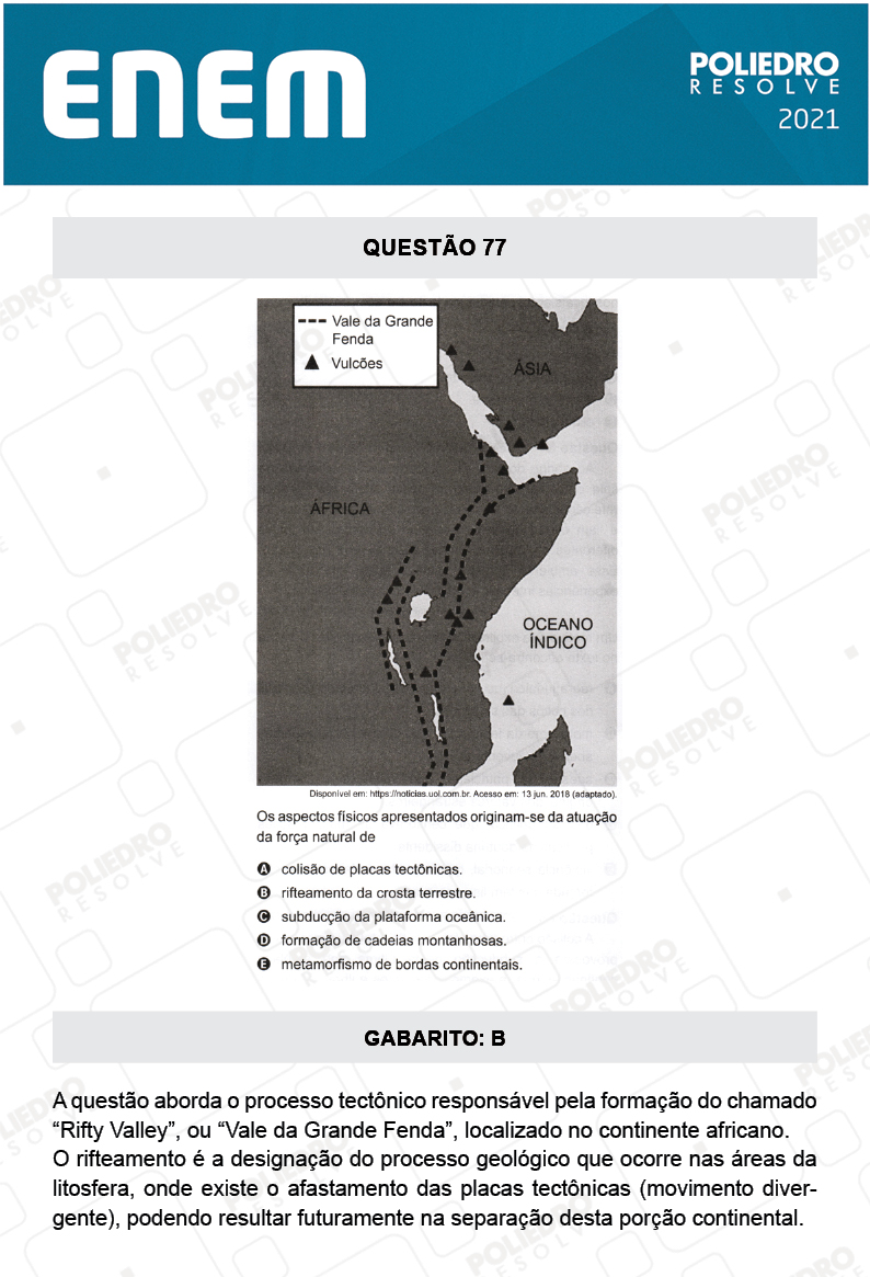 Questão 77 - 1º DIA - Prova Amarela - ENEM 2020