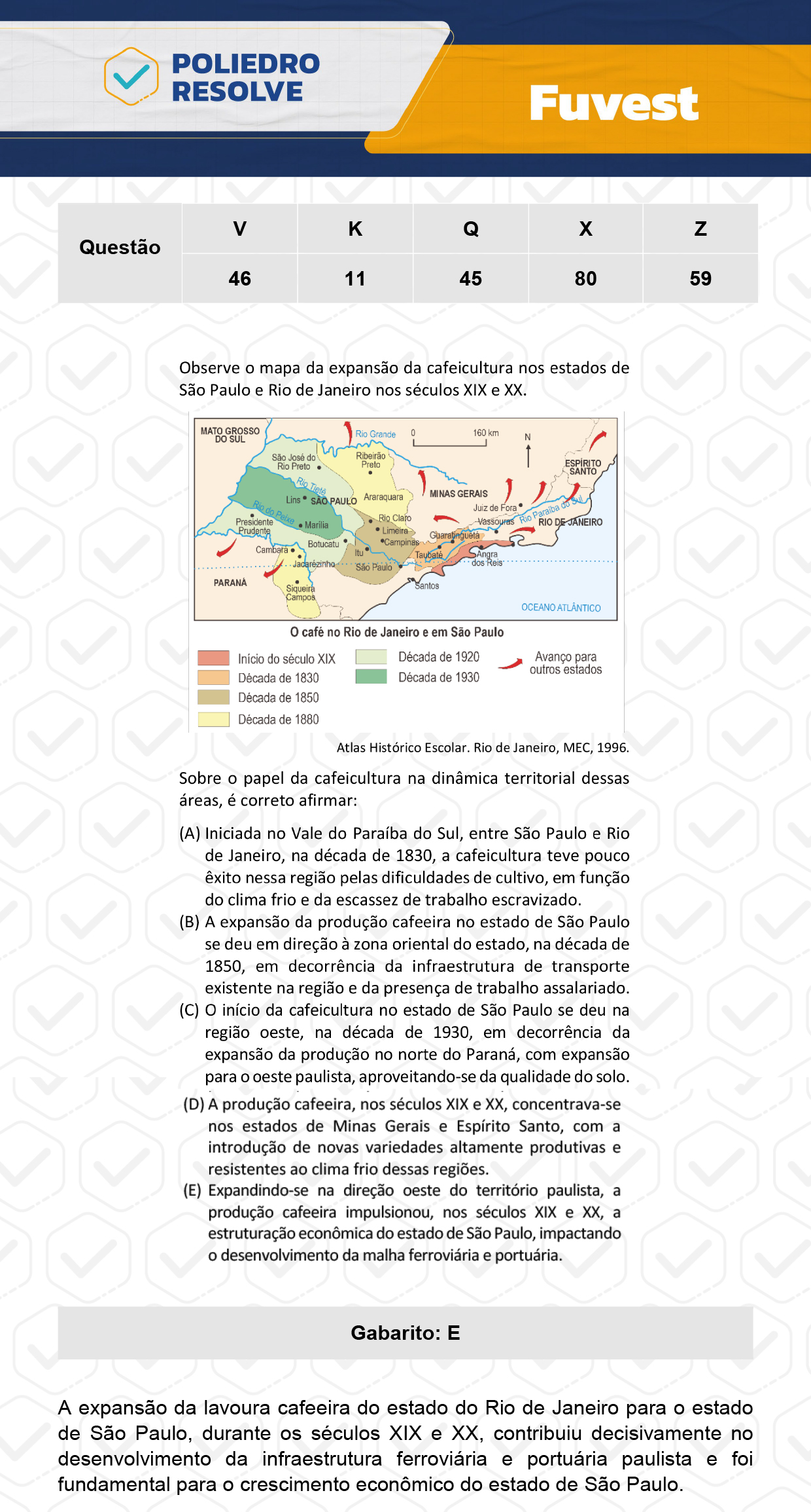 Questão 46 - 1ª Fase  - Prova V - FUVEST 2024