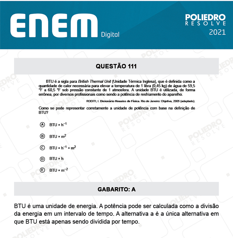 Questão 111 - 2º Dia - Prova Amarela - ENEM DIGITAL 2020