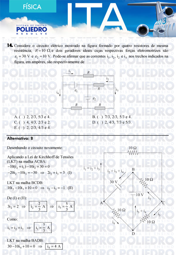 Questão 14 - Física - ITA 2013