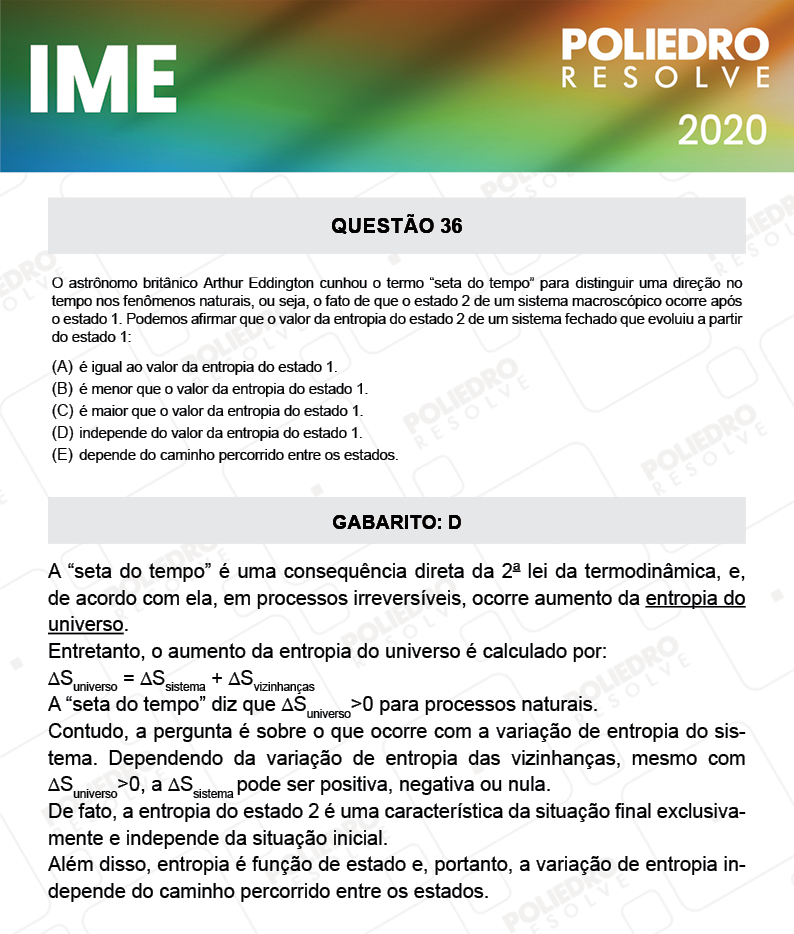 Questão 36 - 1ª Fase - IME 2020