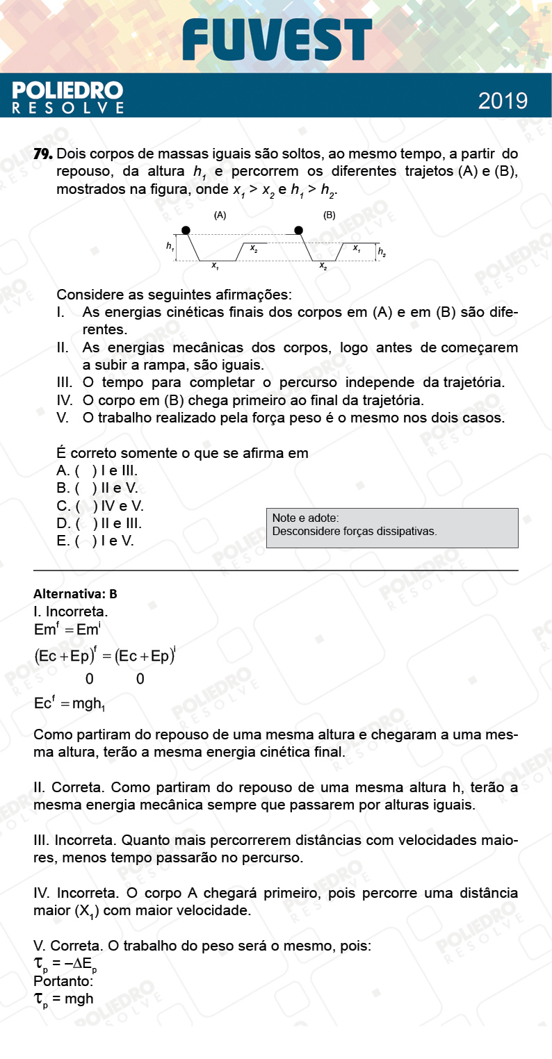 Questão 79 - 1ª Fase - Prova Z - FUVEST 2019