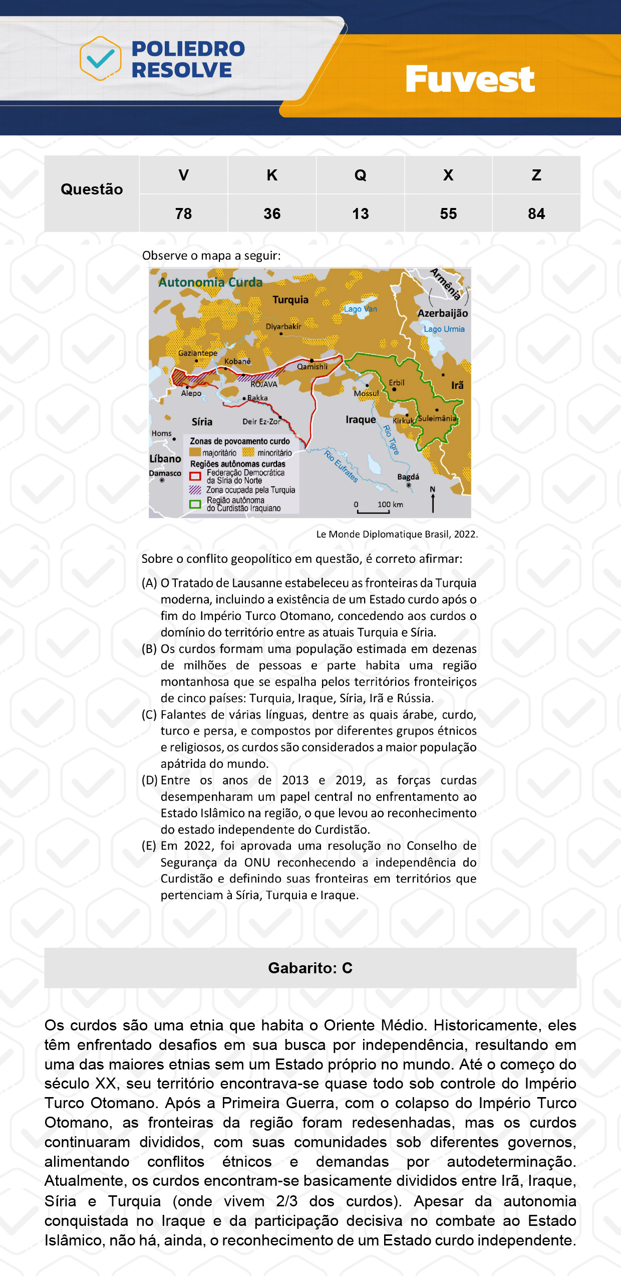 Questão 36 - 1ª Fase  - Prova K - FUVEST 2024