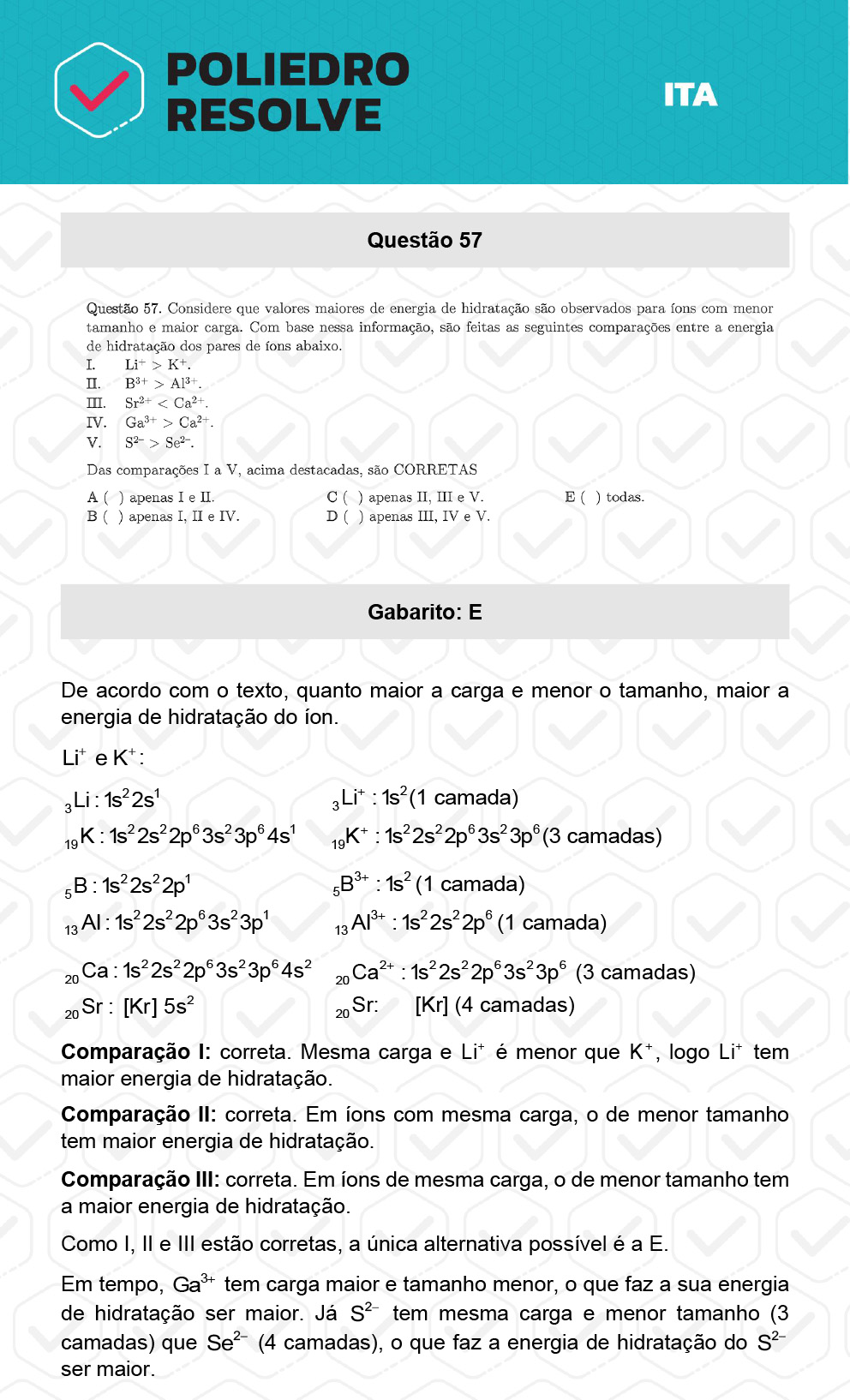 Questão 57 - 1ª Fase - ITA 2023