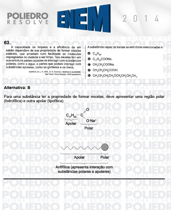 Questão 63 - Sábado (Prova Rosa) - ENEM 2014