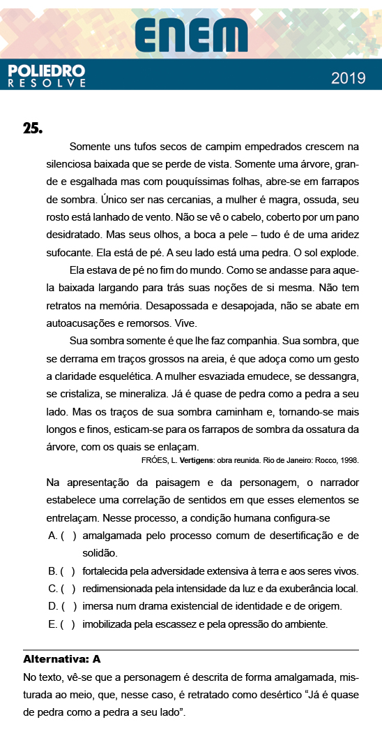 Questão 25 - 1º Dia - PROVA ROSA - ENEM 2018