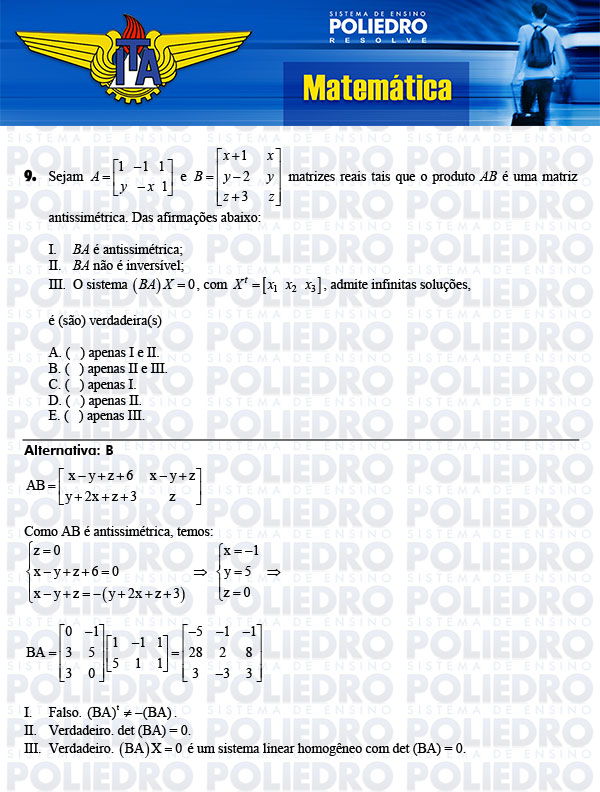 Questão 9 - Matemática - ITA 2014