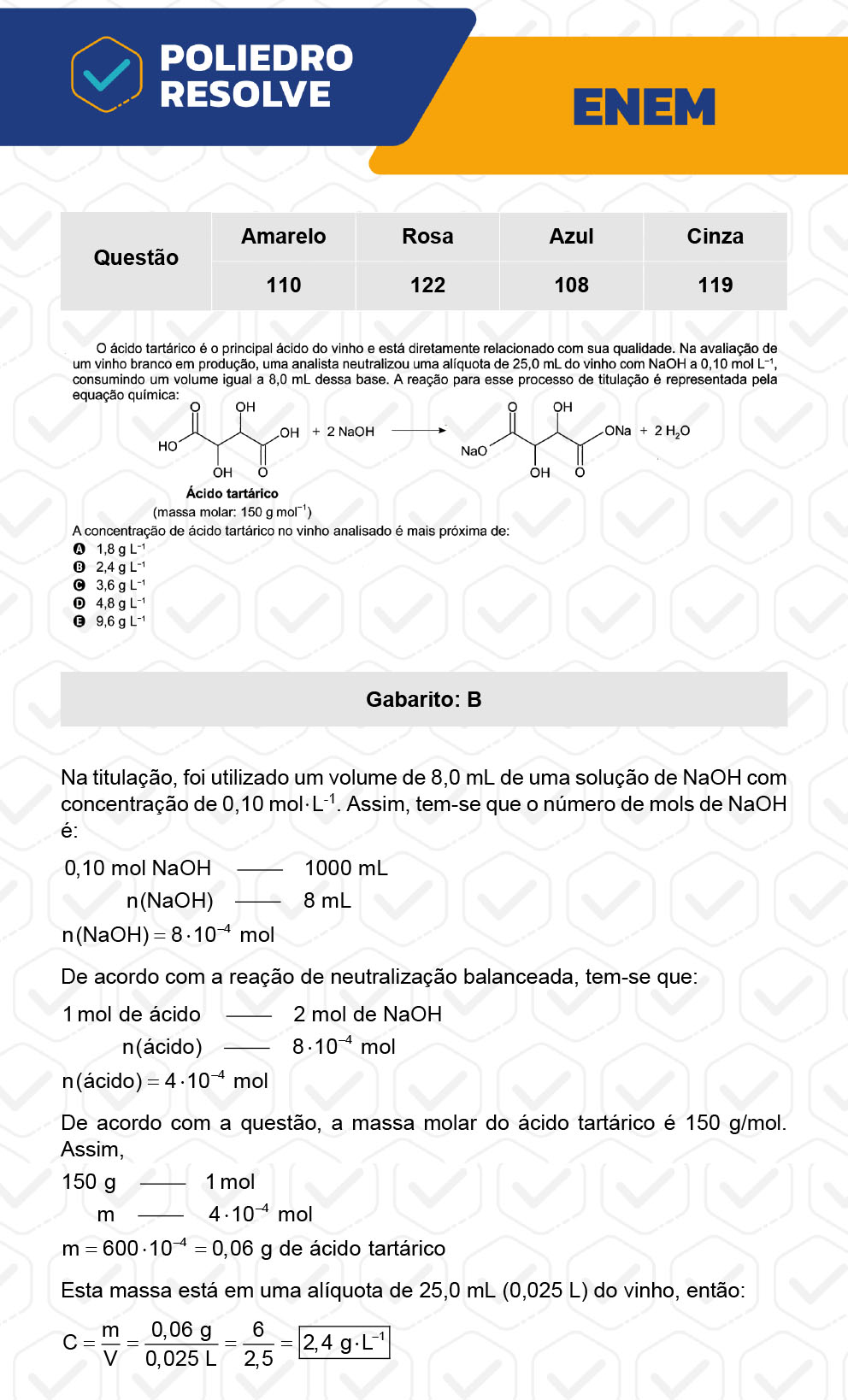 Questão 108 - 2º Dia - Prova Azul - ENEM 2022