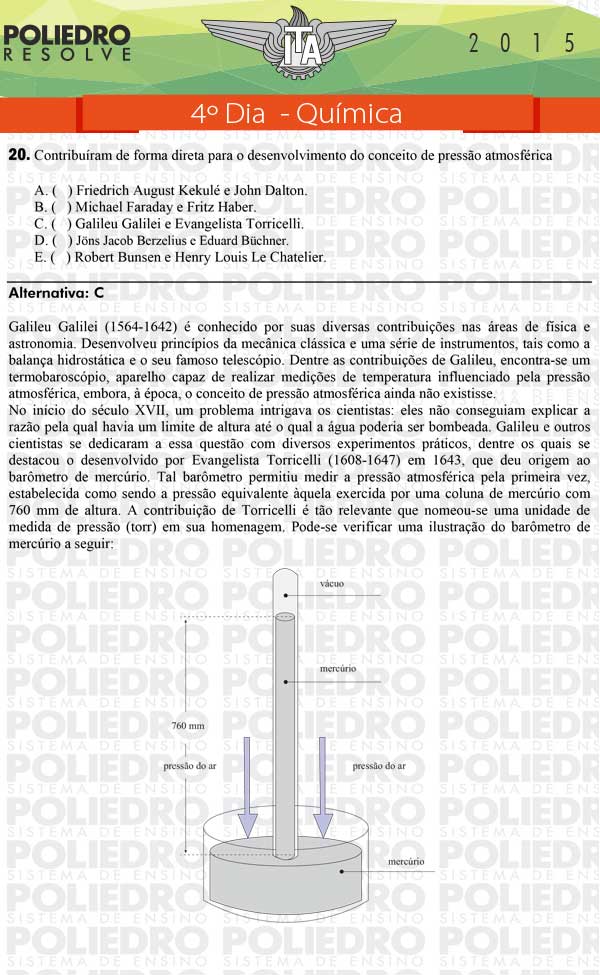 Questão 20 - Química - ITA 2015