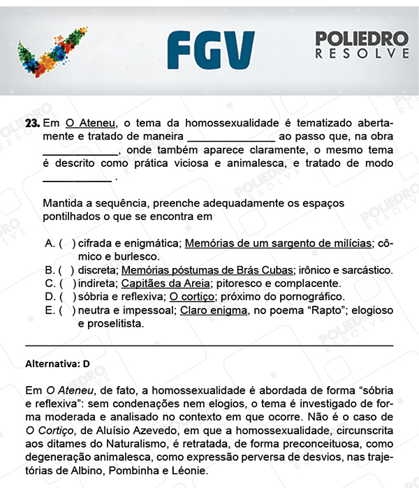 Questão 23 - Objetivas - FGV 2018