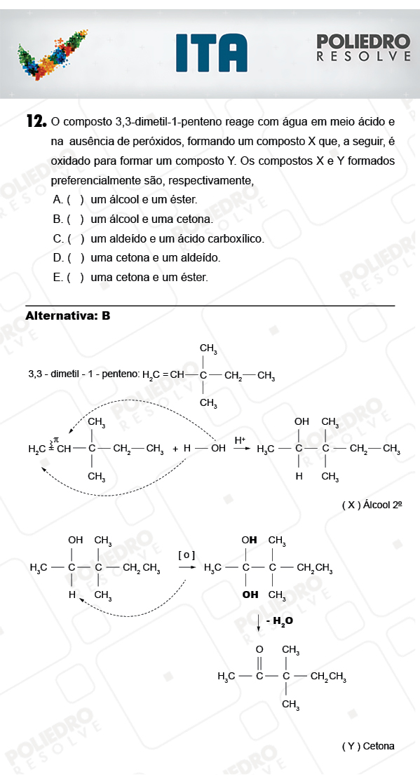 Questão 12 - Química - ITA 2018