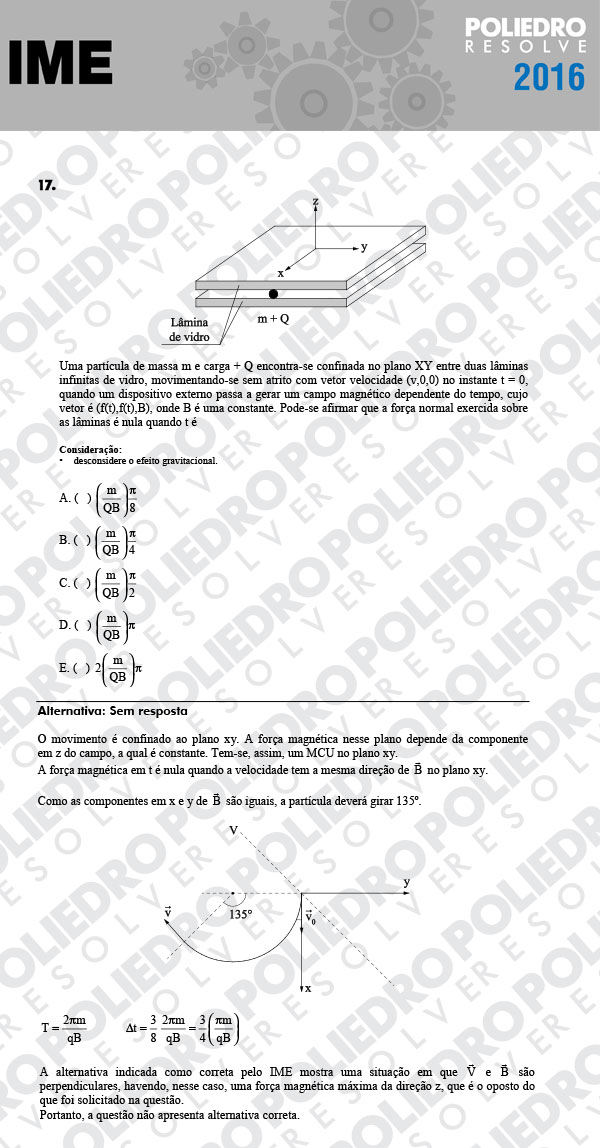 Questão 17 - Objetiva - 1ª Fase - IME 2016