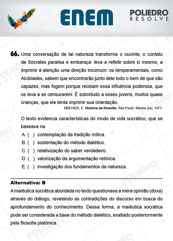 Questão 66 - 1º Dia (PROVA AZUL) - ENEM 2017