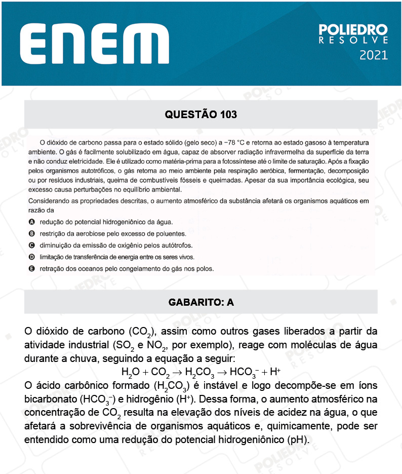 Questão 103 - 2º Dia - Prova Azul - ENEM 2020