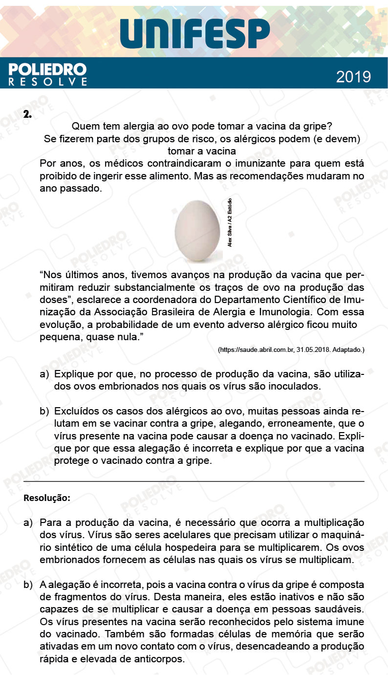 Dissertação 2 - Fase única - 2º Dia - UNIFESP 2019