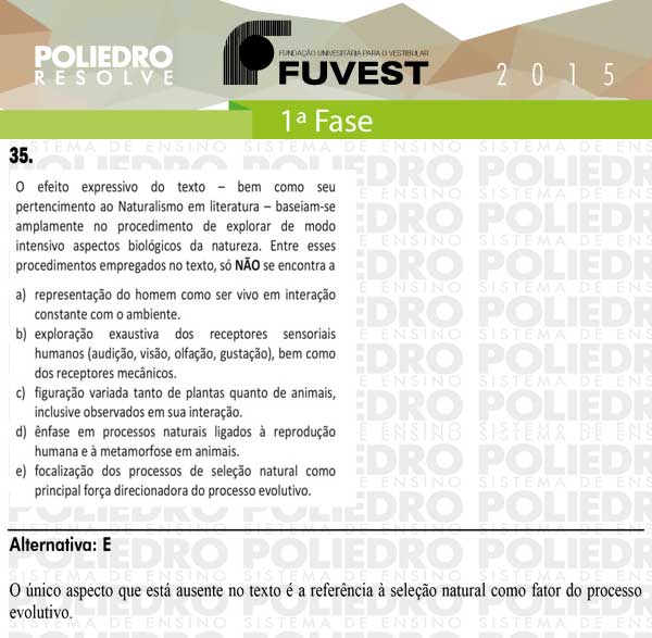 Questão 35 - 1ª Fase - FUVEST 2015