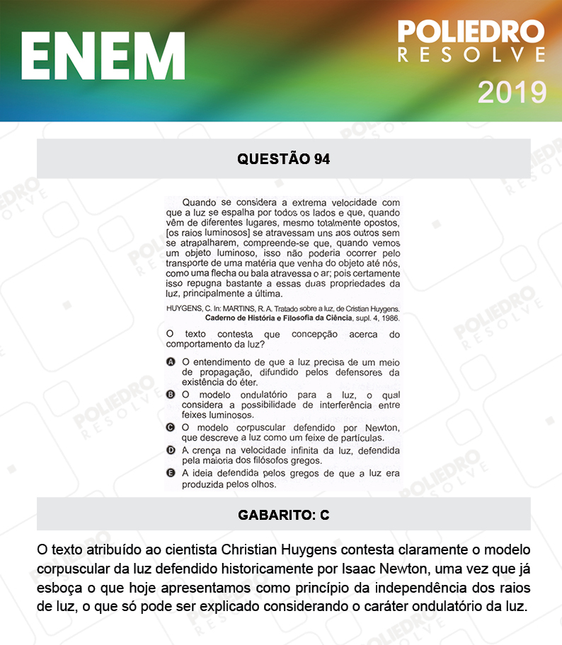 Questão 94 - 2º DIA - PROVA CINZA - ENEM 2019