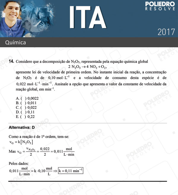 Questão 14 - Química - ITA 2017