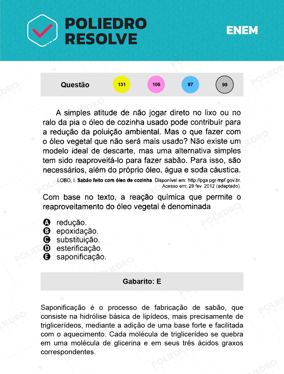 Questão 131 - 2º Dia - Prova Amarela - ENEM 2021