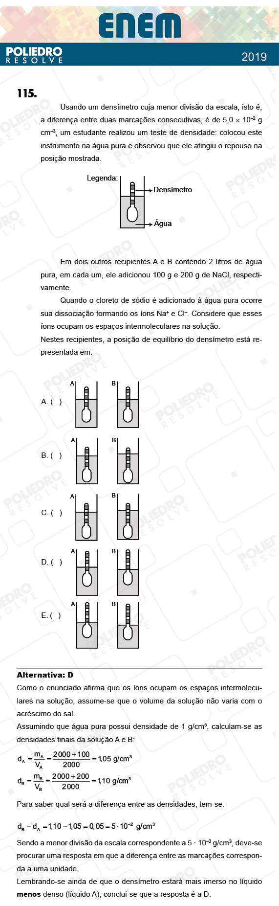 Questão 115 - 2º Dia - Prova ROSA - ENEM 2018