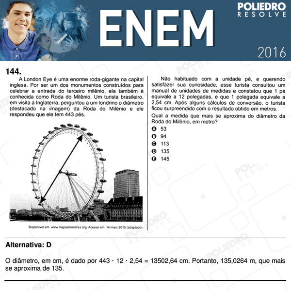 Questão 144 - 2º dia (PROVA CINZA) - ENEM 2016