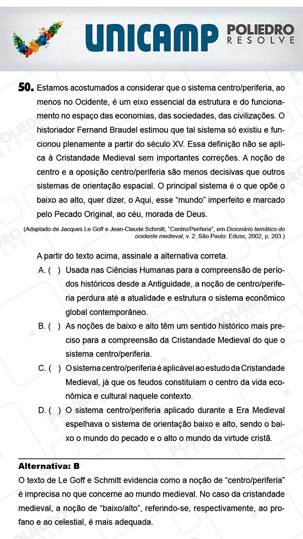 Questão 50 - 1ª Fase - PROVA Q - UNICAMP 2018