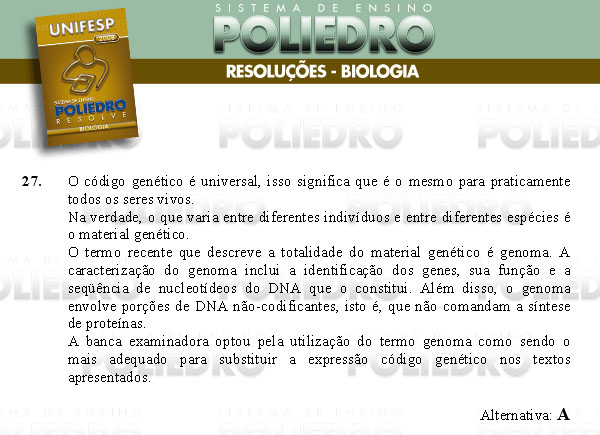 Questão 27 - Conhecimentos Gerais - UNIFESP 2008