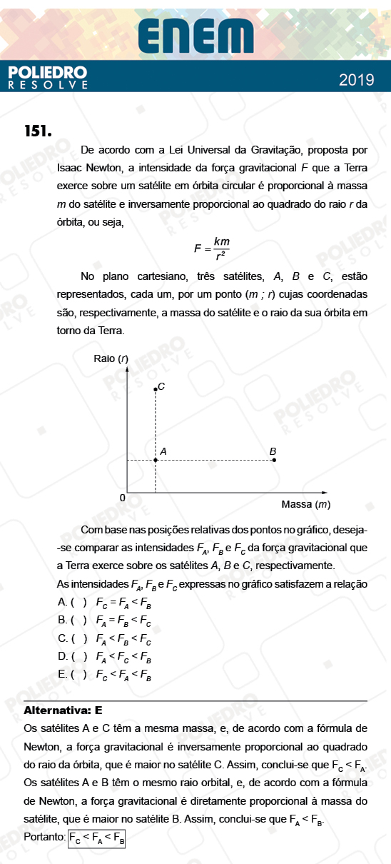 Questão 151 - 2º Dia - Prova AMARELA - ENEM 2018